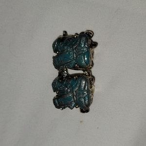 Oriental gold tone clip on earings